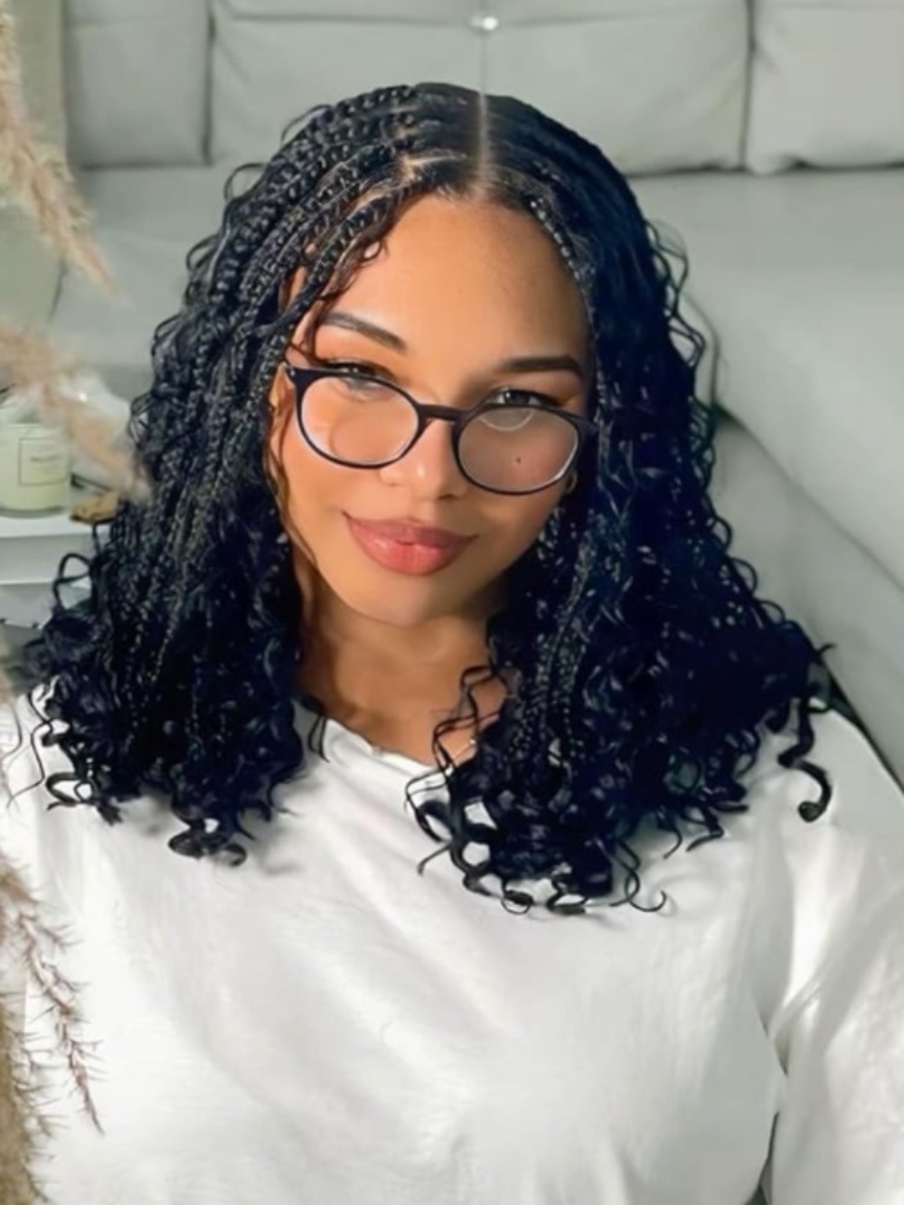 NIB Braided & Curls Wig 12" Length with Lace Front